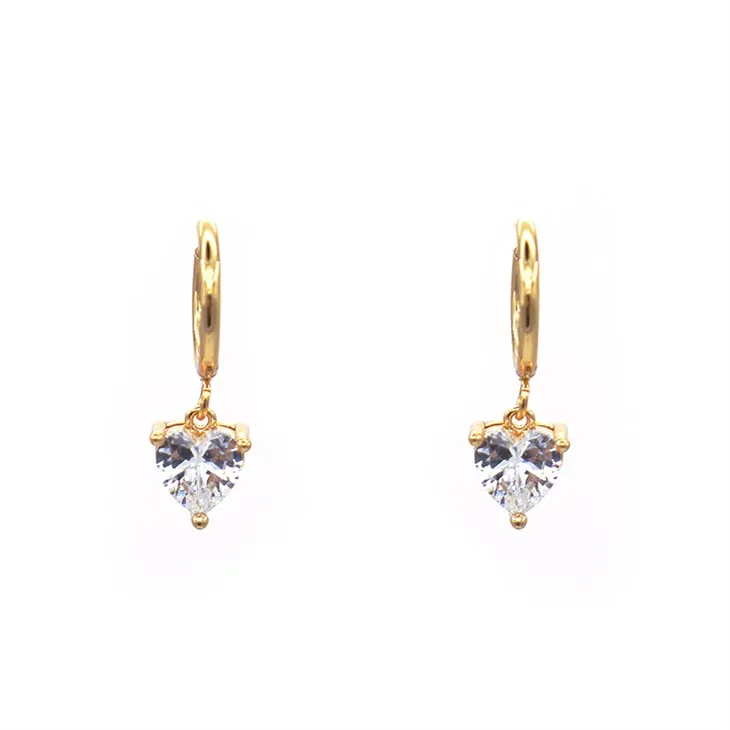 Pob zeb diamond Hoop Earrings