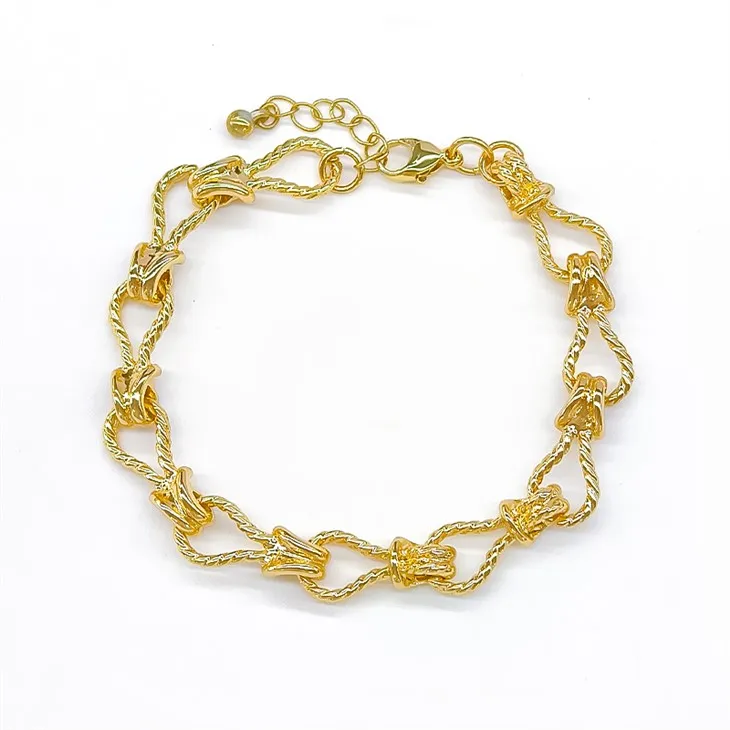 Golden Hoop Textured Bracelet