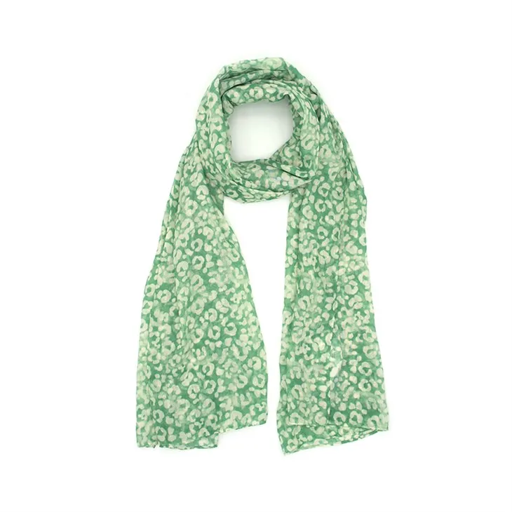 Green Floral Polyester Scarf