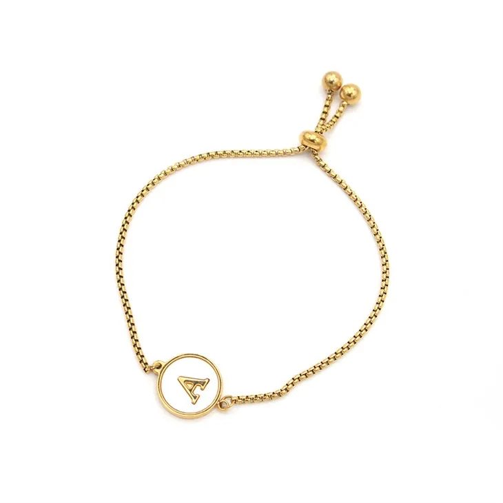 Gold Initial Chain Bracelet