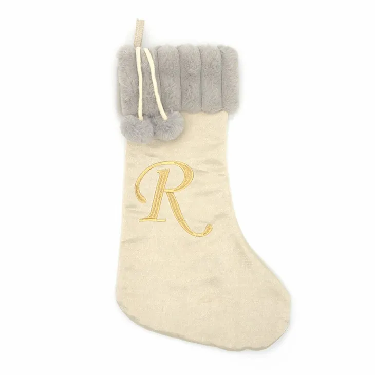 Plush Tsab ntawv Christmas Stockings